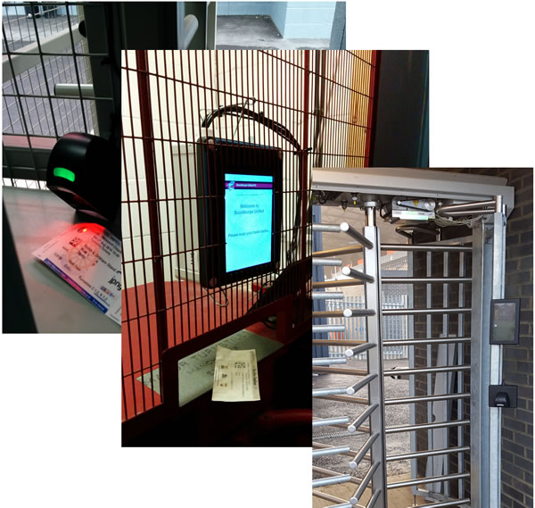 Photos of VMS Access in use at various clubs' turnstiles