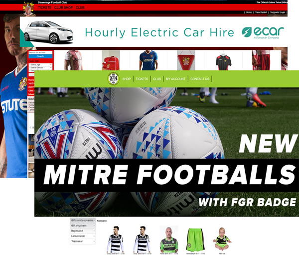 Screenshots of online shops, powered by VMS Shop